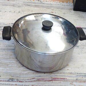 Vintage Revere Ware stainless dutch oven pan copper bottom